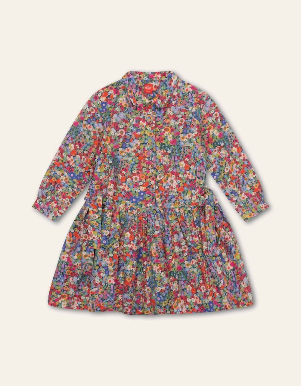 NEW OILILY girl's danniek long sleeve floral dress in multi